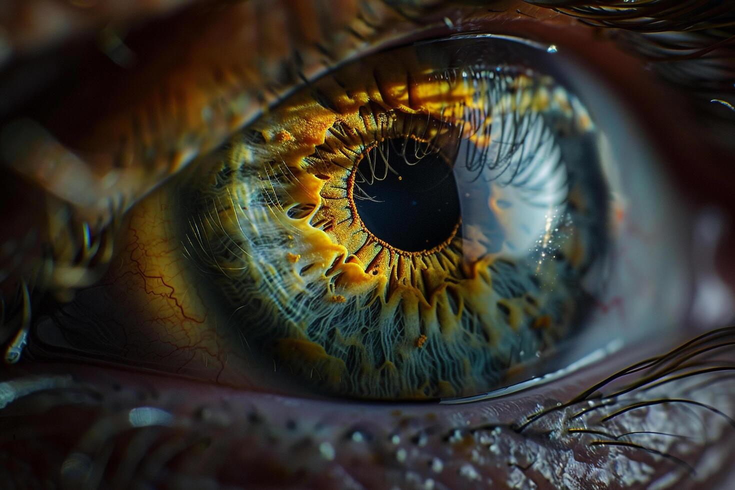 Nature of Human Eye Showing the Intricate Patterns of the Iris and Reflection of Emotions photo
