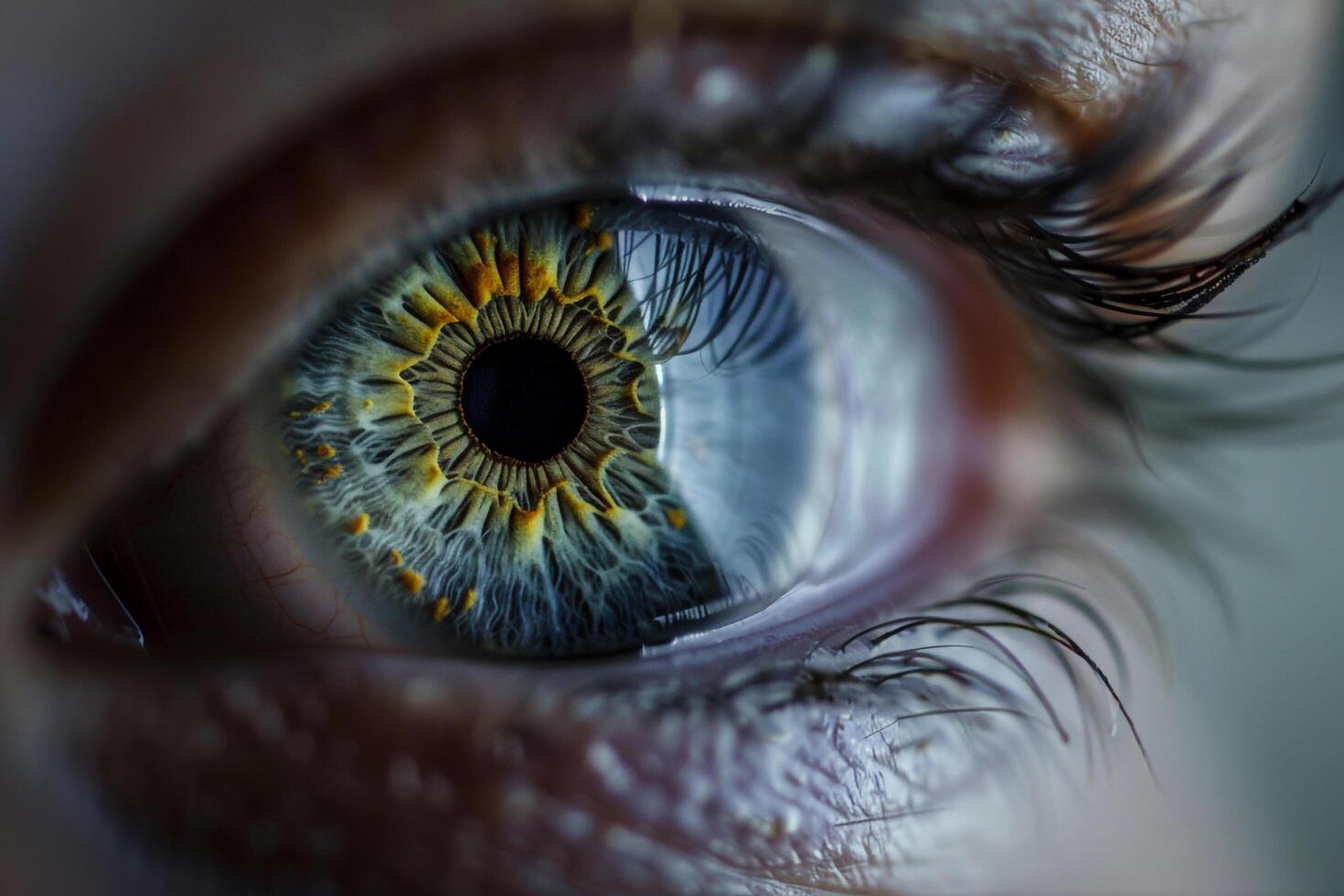 Nature of a Human Eye Showing the Intricate Patterns of the Iris and Reflection of Emotions nature background photo