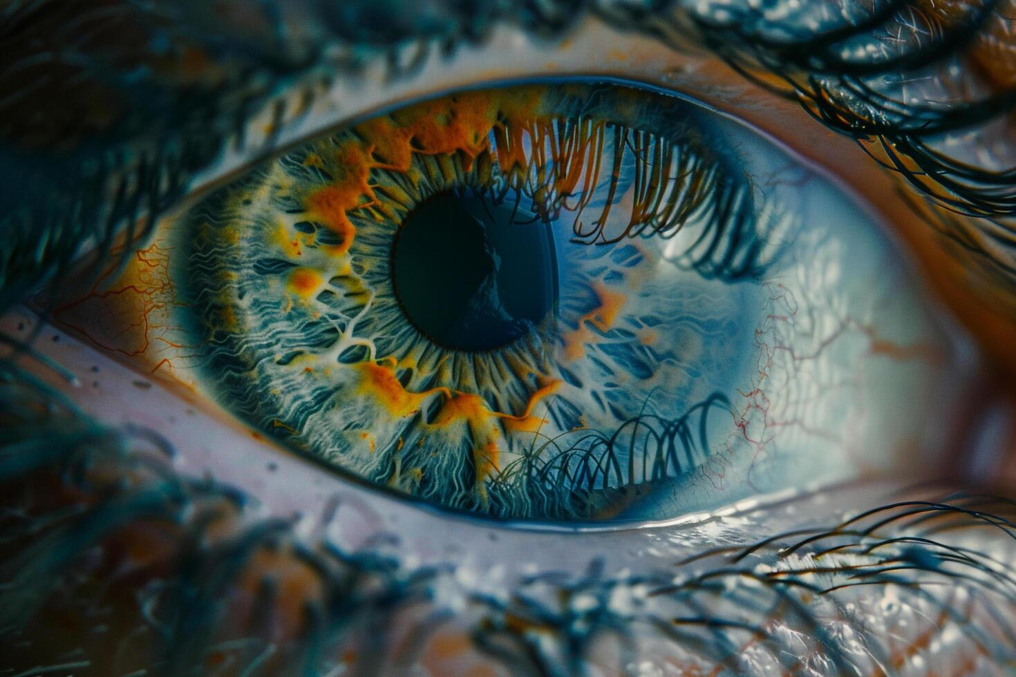 Nature of a Human Eye Showing the Intricate Patterns of the Iris and Reflection of Emotions nature background photo