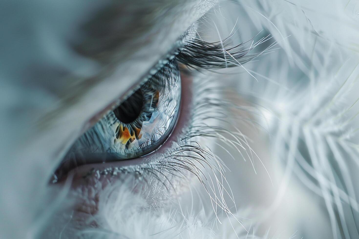 Ethereal Enchanting Nature of fairys eye with delicate s and hint of magic in the gaze with nature background photo