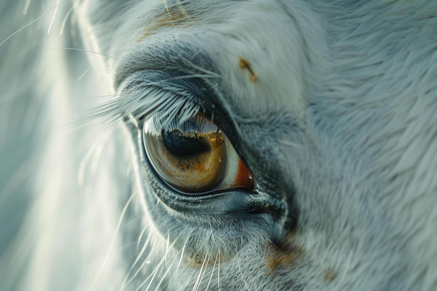 Ethereal Enchanting Nature of unicorns eye with reflections and magical aura  nature background photo