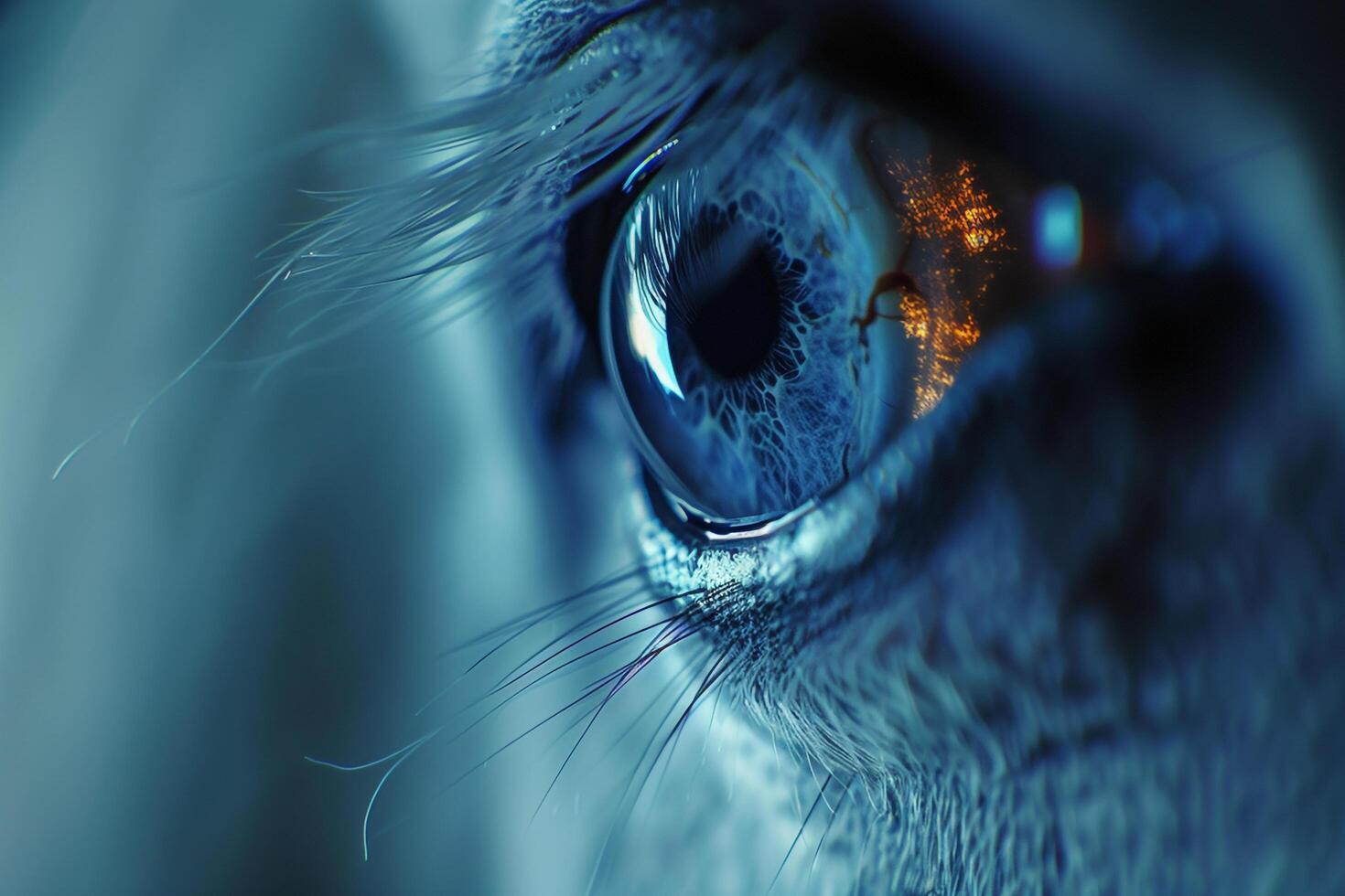 Ethereal Nature of unicorns eye with shimmering iris and magical reflections  nature background photo