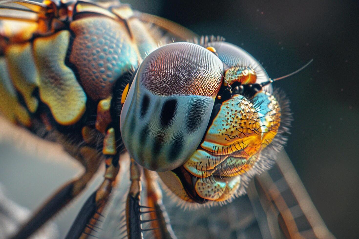 Ethereal Nature of dragonflys compound eye showcasing the intricate mosaic of lenses and iridescence  nature background photo
