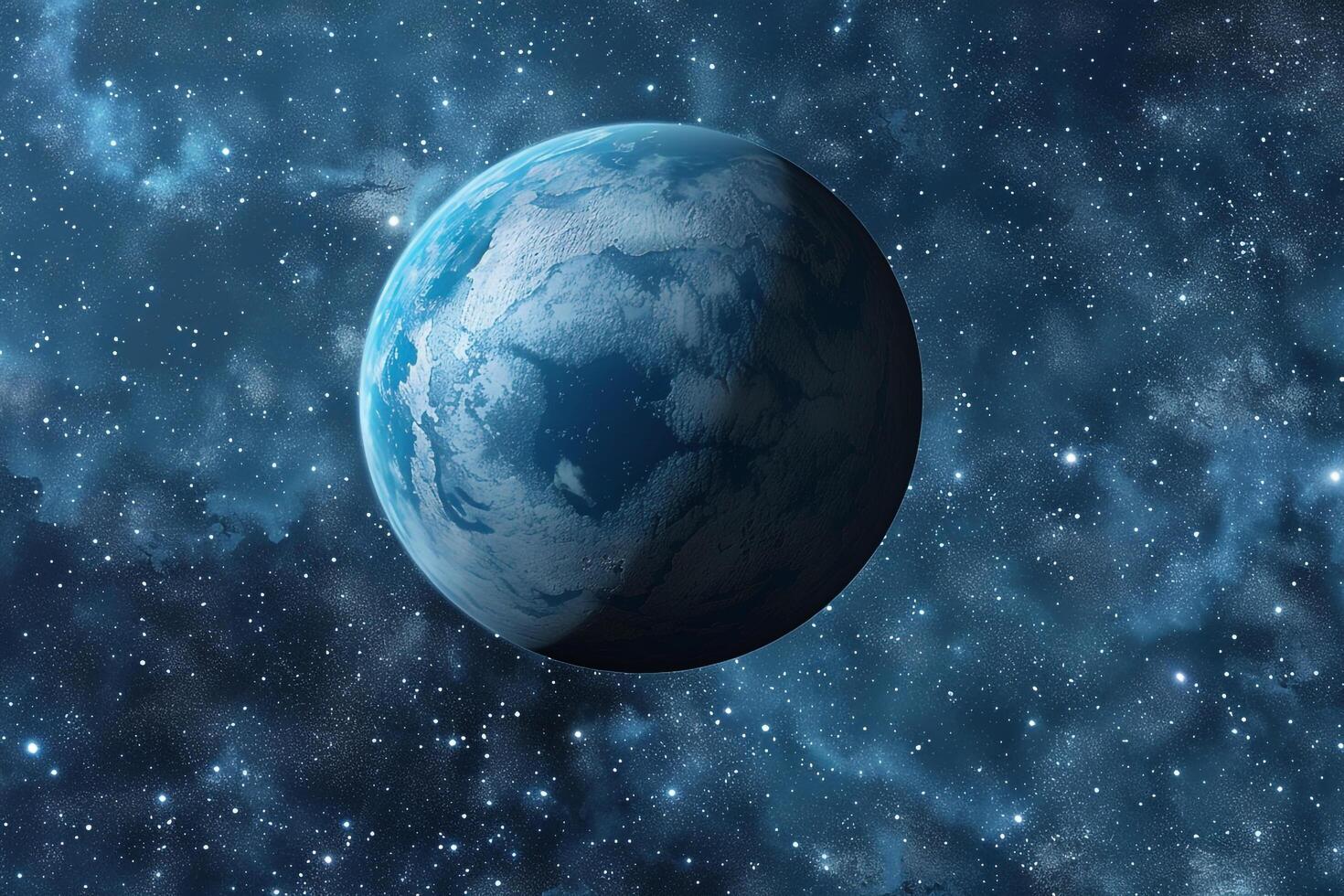 Space Exploration of Exoplanet  in the Habitable Zone with Cosmic nature background photo