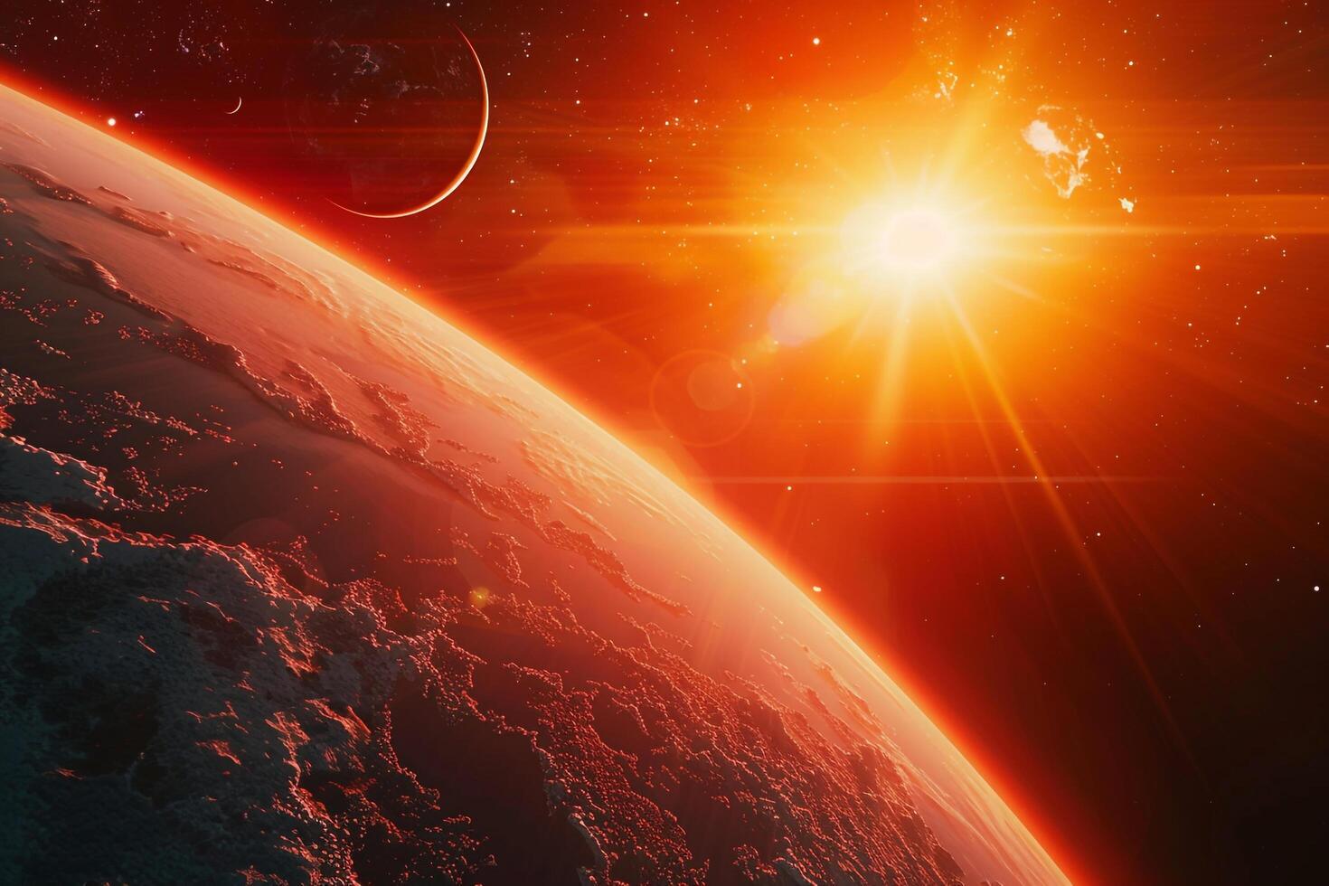Space Exploration of Exoplanet  in the Habitable Zone with Cosmic nature background photo