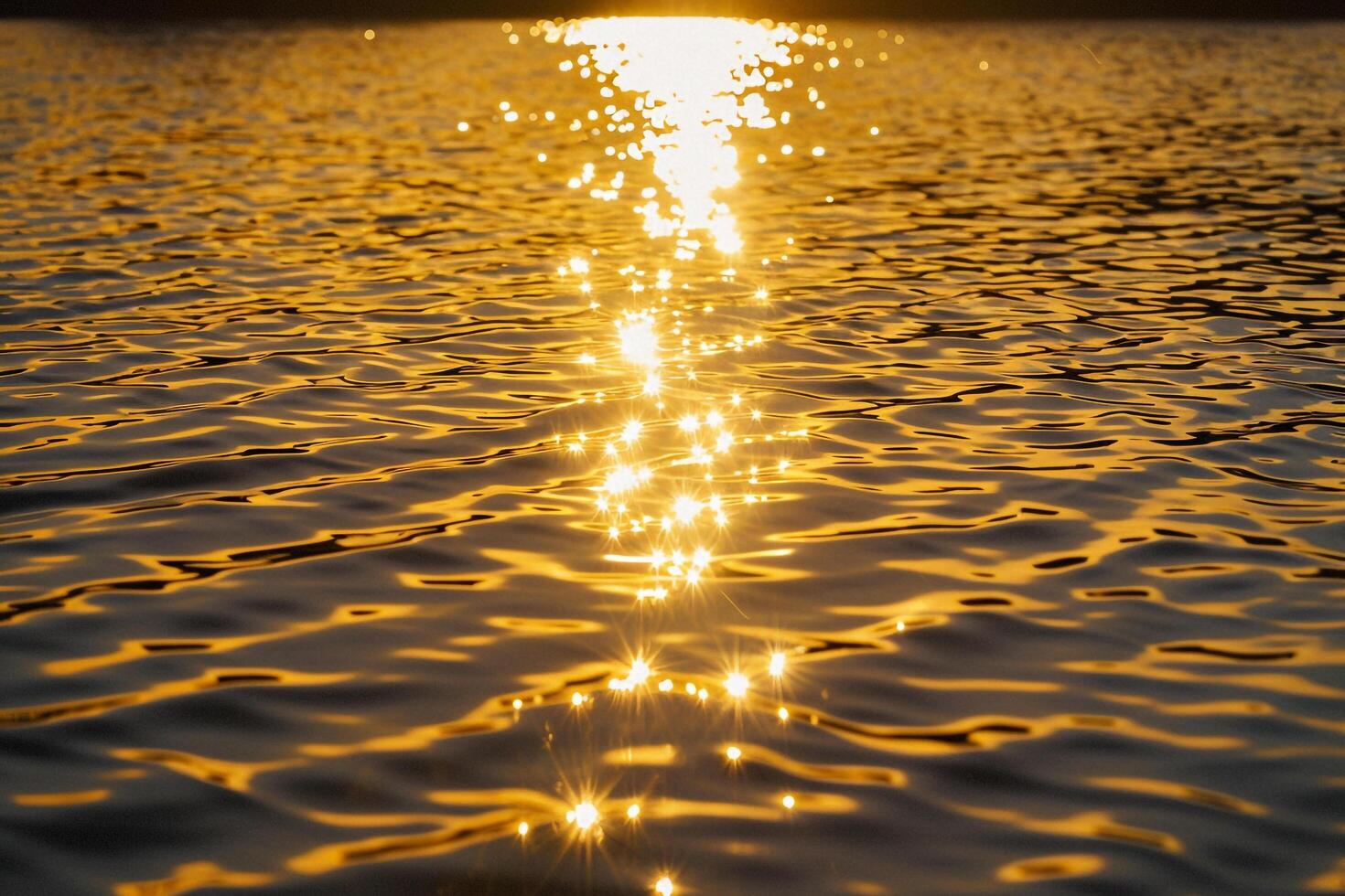 Seascape Sunlight Casting Golden Glow on the Surface of Lake nature background photo