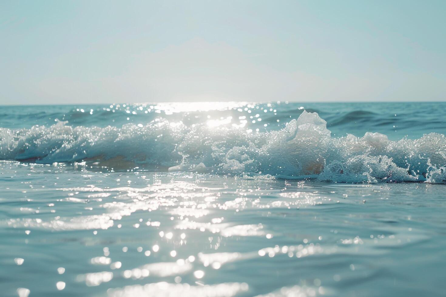 Seascape Sunlight Reflecting Off Gentle Waves on Calm Sea nature background photo