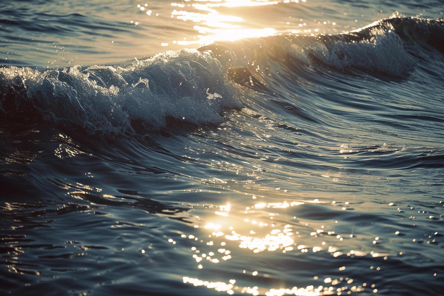 Seascape Sunlight Reflecting Off Gentle Waves on Calm Ocean nature background photo