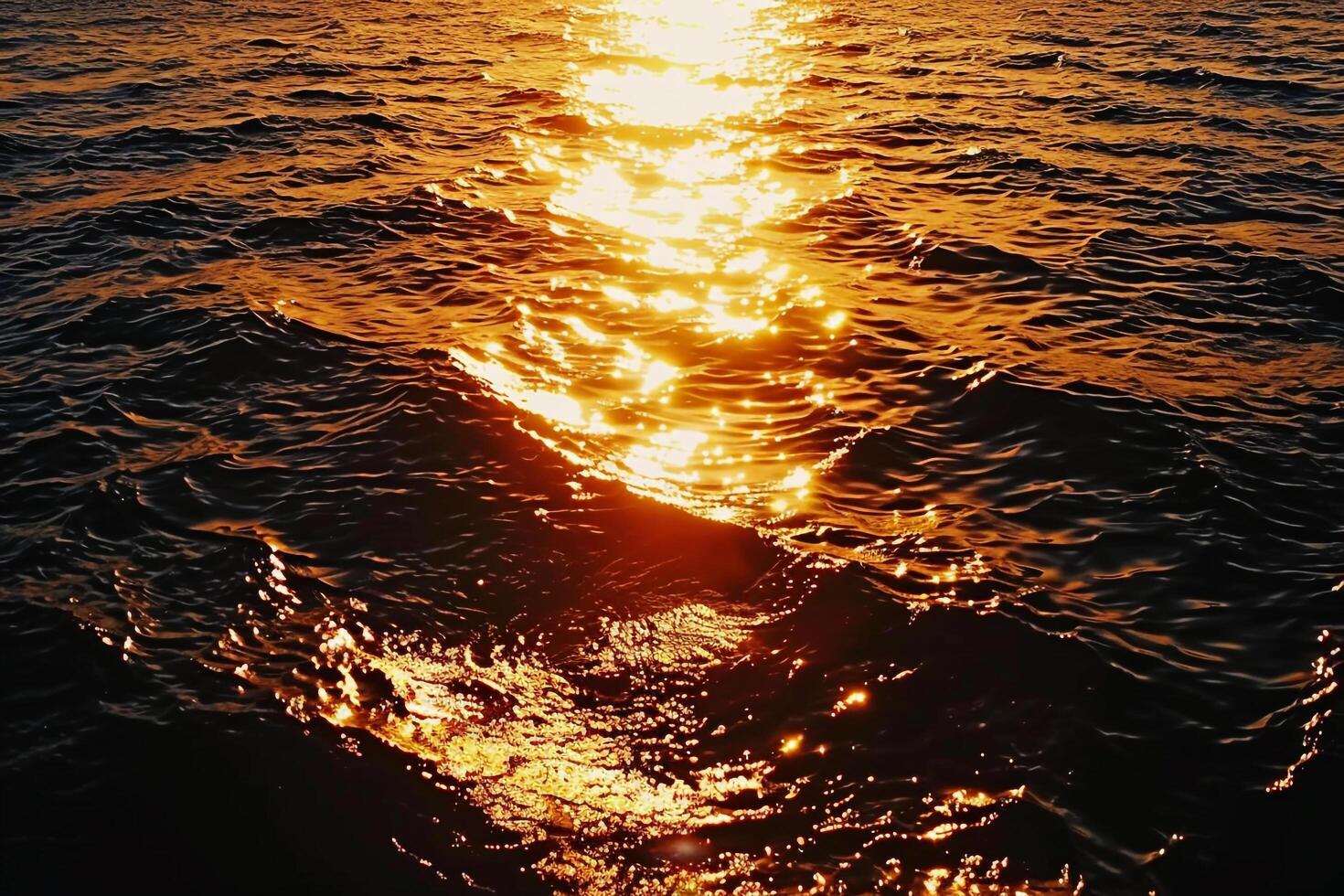 Seascape Sunlight creating shimmering path on the surface of the sea during sunset  nature background photo