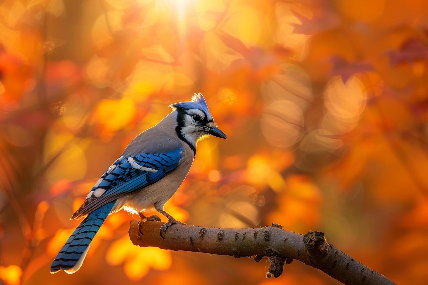 Sunlight Filtering Through Autumn Leaves with nature background photo