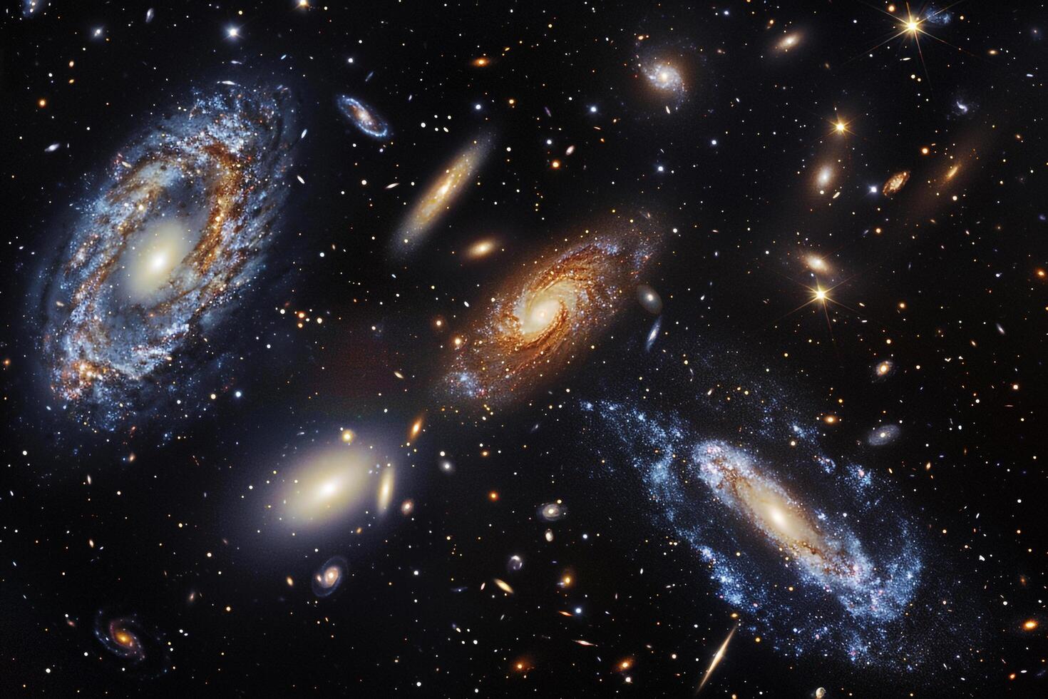 Grandeur Cluster of Galaxies in Cosmic Dance nature background photo