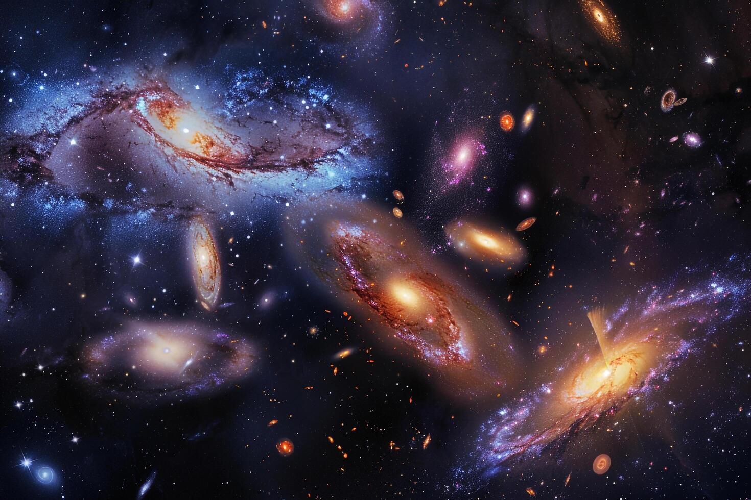Grandeur Cluster of Galaxies in Cosmic Dance nature background photo