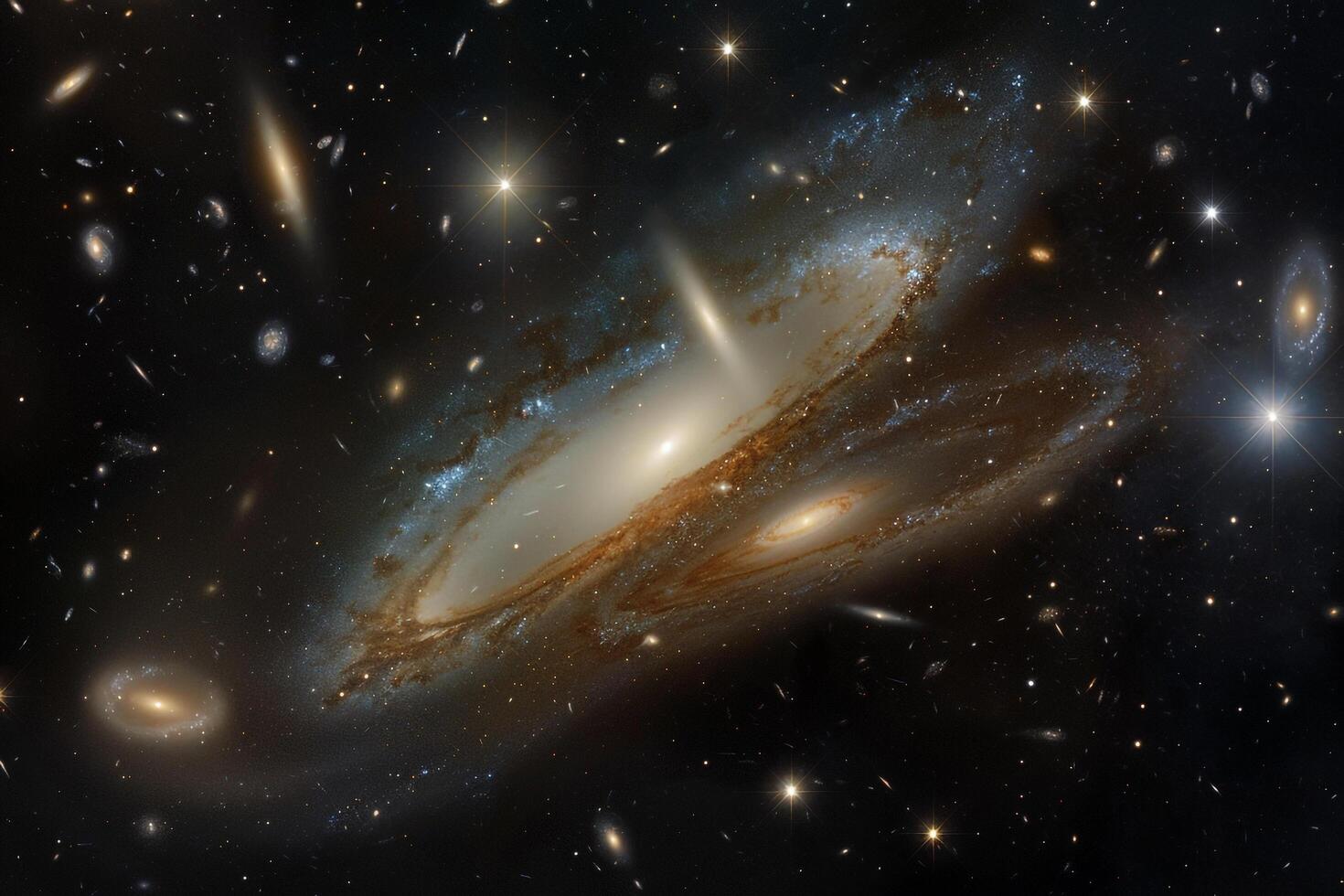 Grandeur Cluster of Galaxies in Cosmic Dance nature background photo