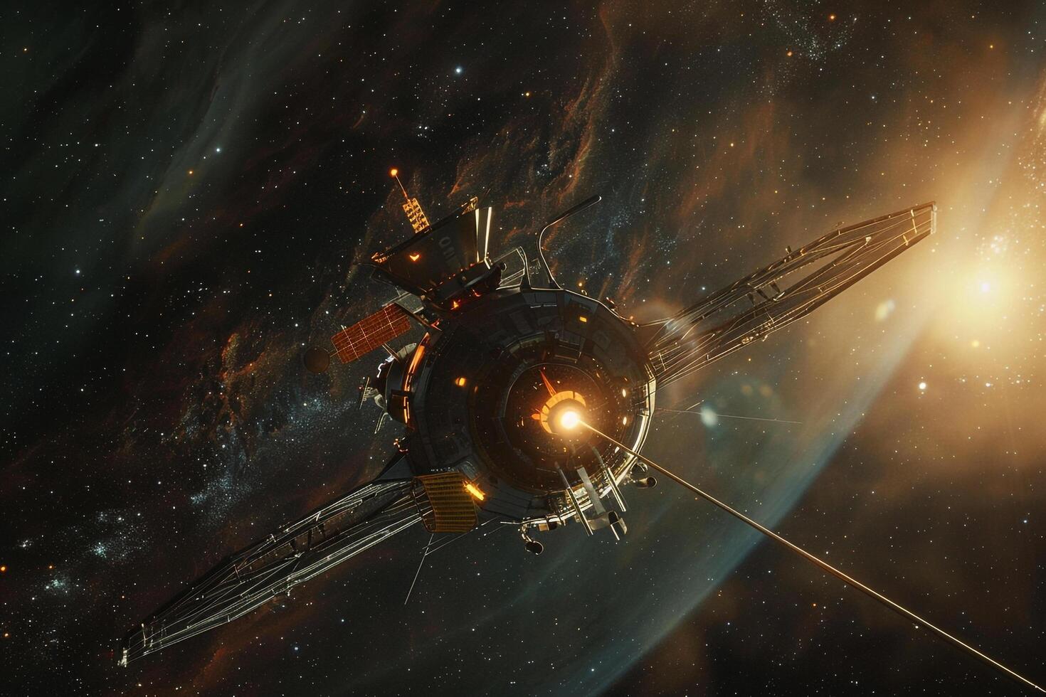 Interplanetary nature background Space Exploration Discovery Voyager Spacecraft Exiting the Solar Systems Heliosphere photo