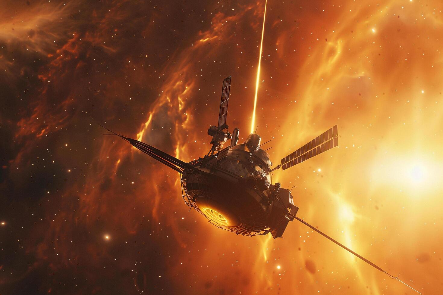 Interplanetary nature background Space Exploration Discovery Voyager Spacecraft Exiting the Solar Systems Heliosphere photo