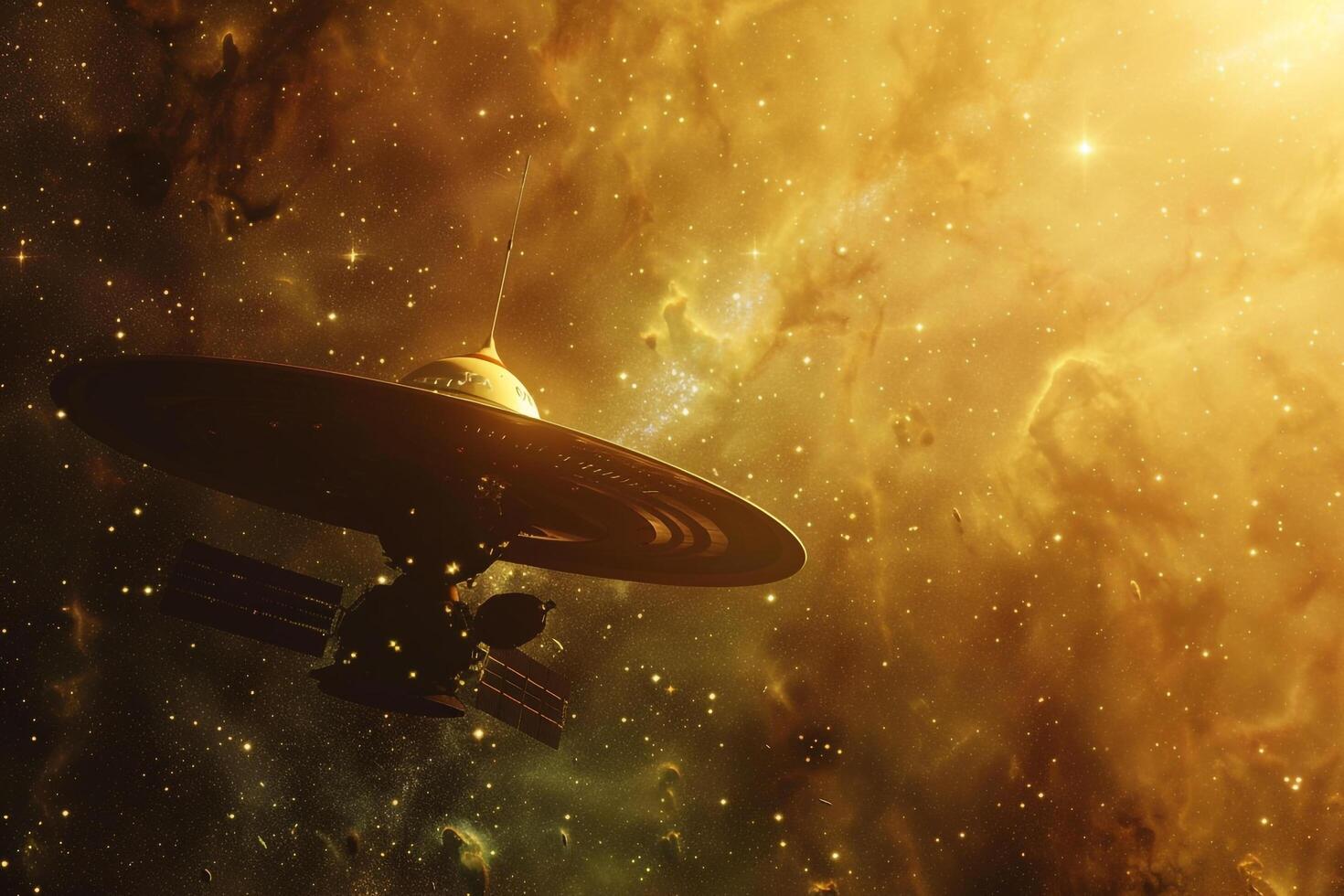 Interplanetary nature background Space Exploration Discovery Voyager Spacecraft Exiting the Solar Systems Heliosphere photo