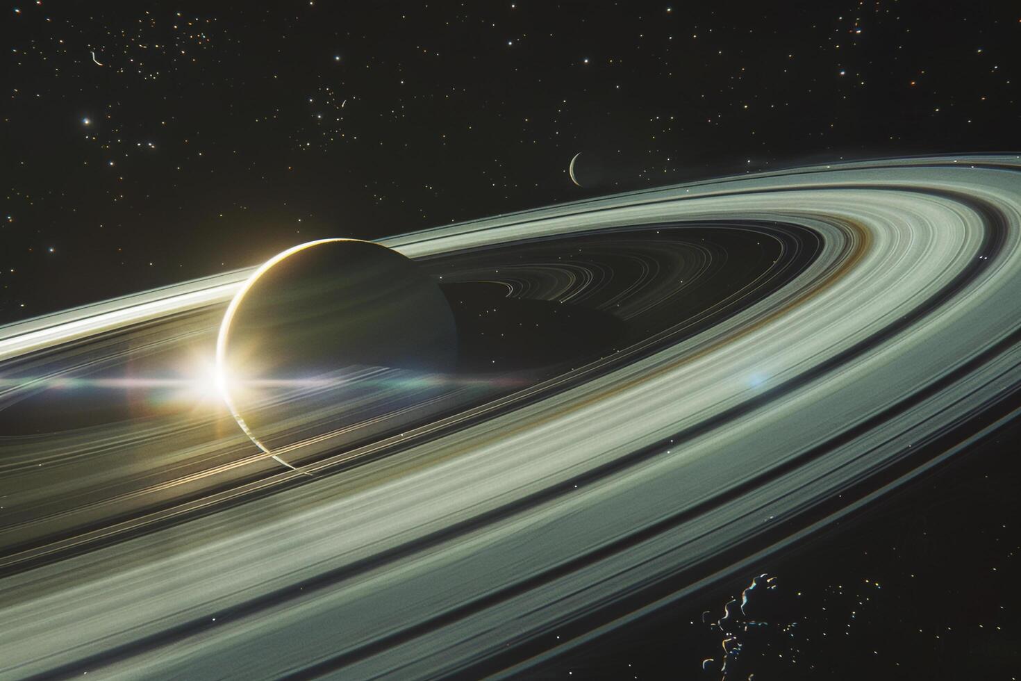 Interplanetary nature background Space Exploration Discovery Space Probe Exploring Saturns Rings photo