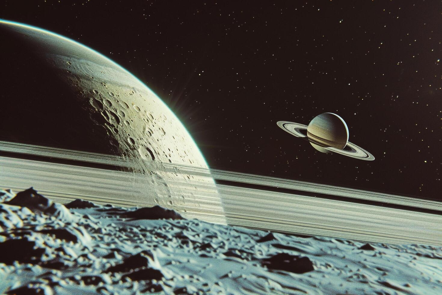 Interplanetary nature background Space Exploration Discovery Space Probe Exploring Saturns Rings photo