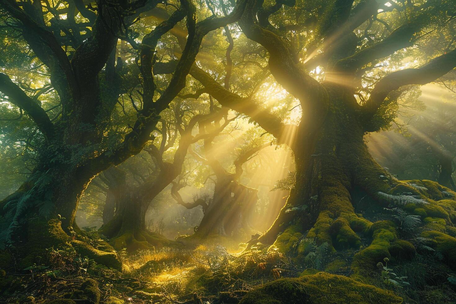 Ethereal Forest Trees in Green Ethereal Forest Trees in Green