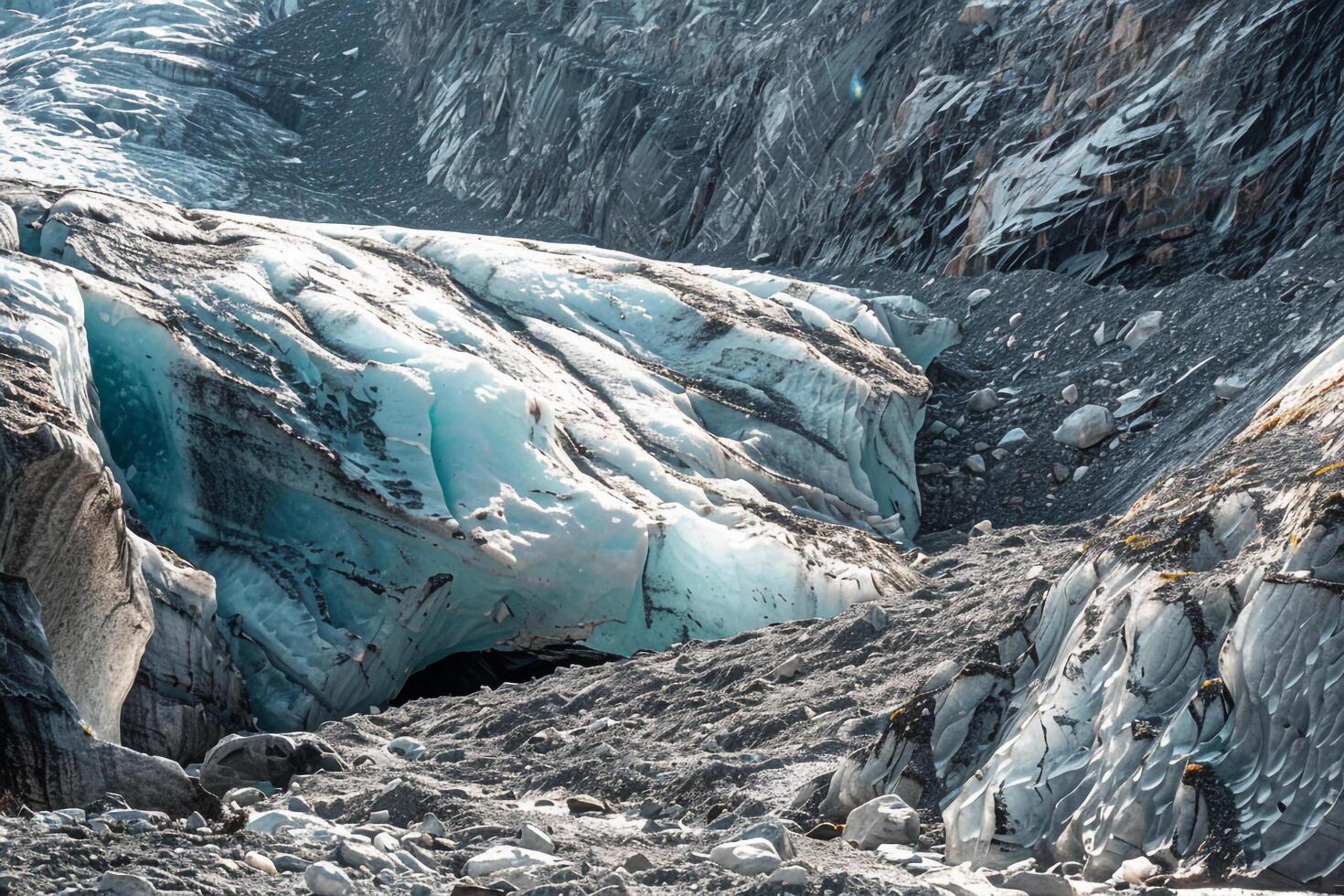 Majestic Glacier Reflecting Bright Sunlight with Spectrum of Ice Colors   nature background photo