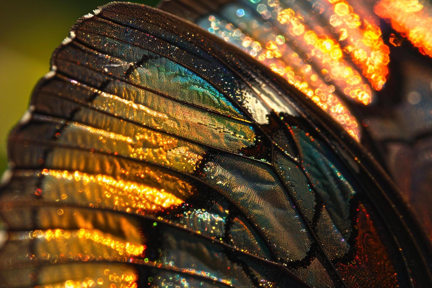 Enchanting Nature of Patterns on Butterfly Wing with Iridescent Scales Catching Sunlight nature background photo