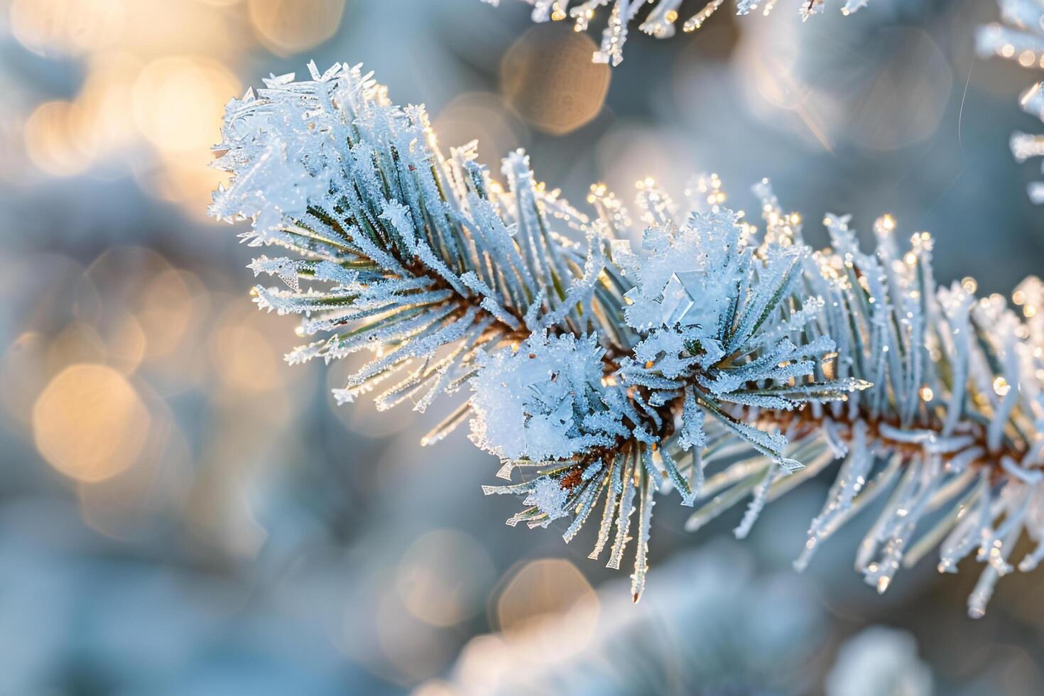 Enchanting Nature of Frost Covered Pine Needles Showcasing Delicate Ice Crystals in Intricate Patterns nature background photo