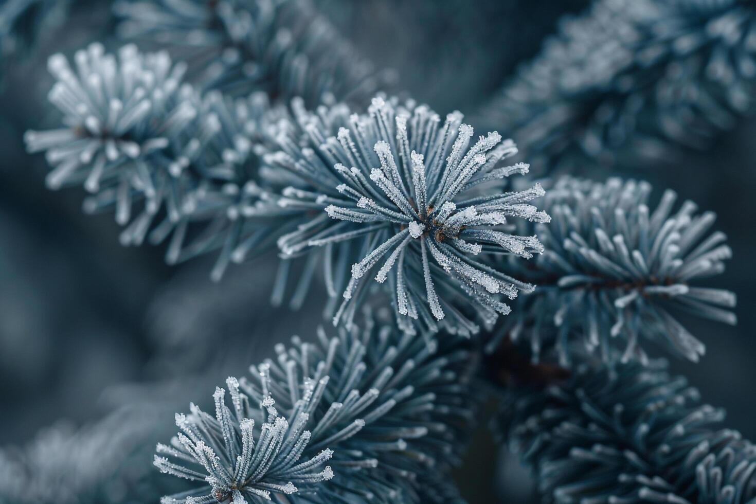 Enchanting Nature of Frost Covered Pine Needles Showcasing Delicate Ice Crystals in Intricate Patterns nature background photo