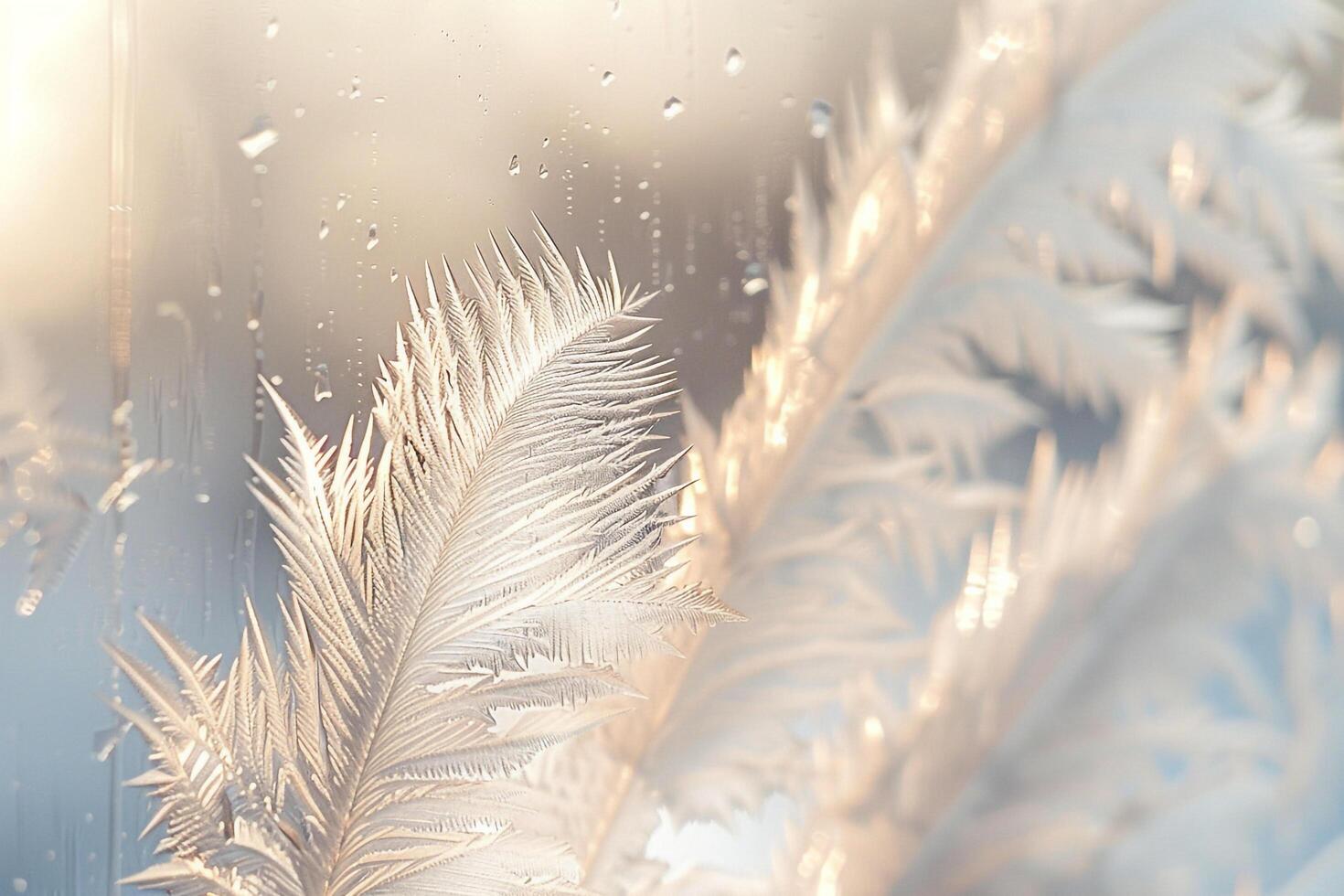 Enchanting Nature of Frost Patterns on Winter Window Background photo