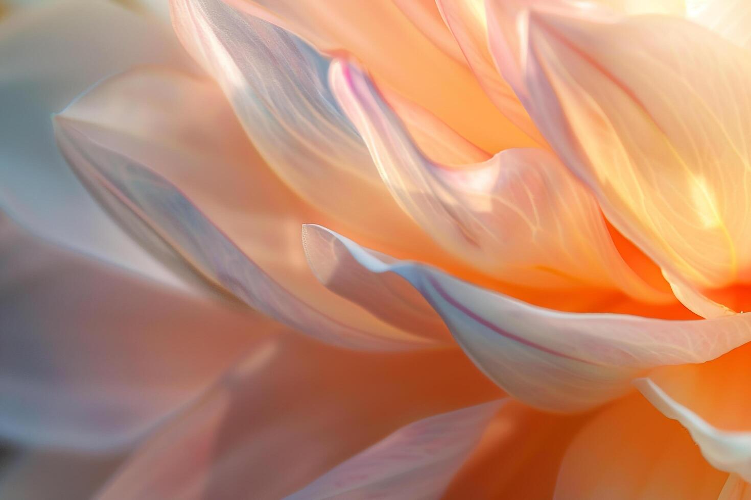 Nature Enchanting Sunlight Filtering Through Delicate Petals of Blooming Flower nature background photo