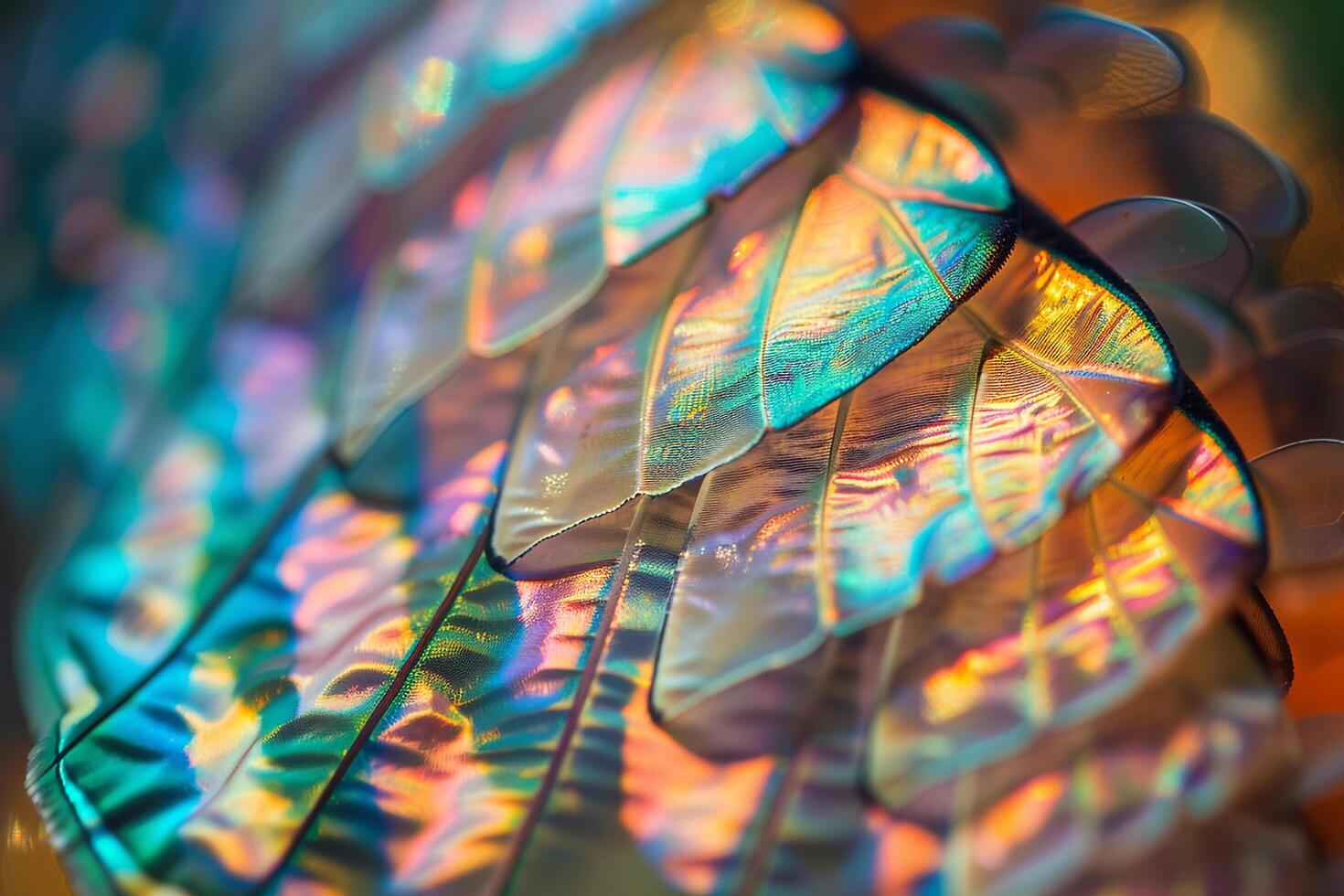 Nature Sunlit Iridescent Scales on Butterfly Wing nature background photo
