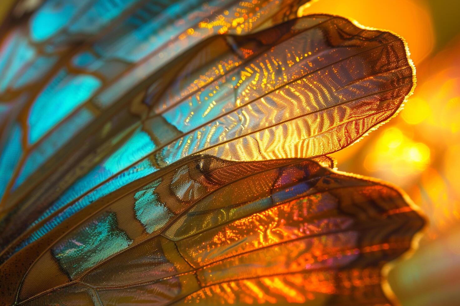 Nature Butterfly Wing with Iridescent Scales in Sunlight nature background photo
