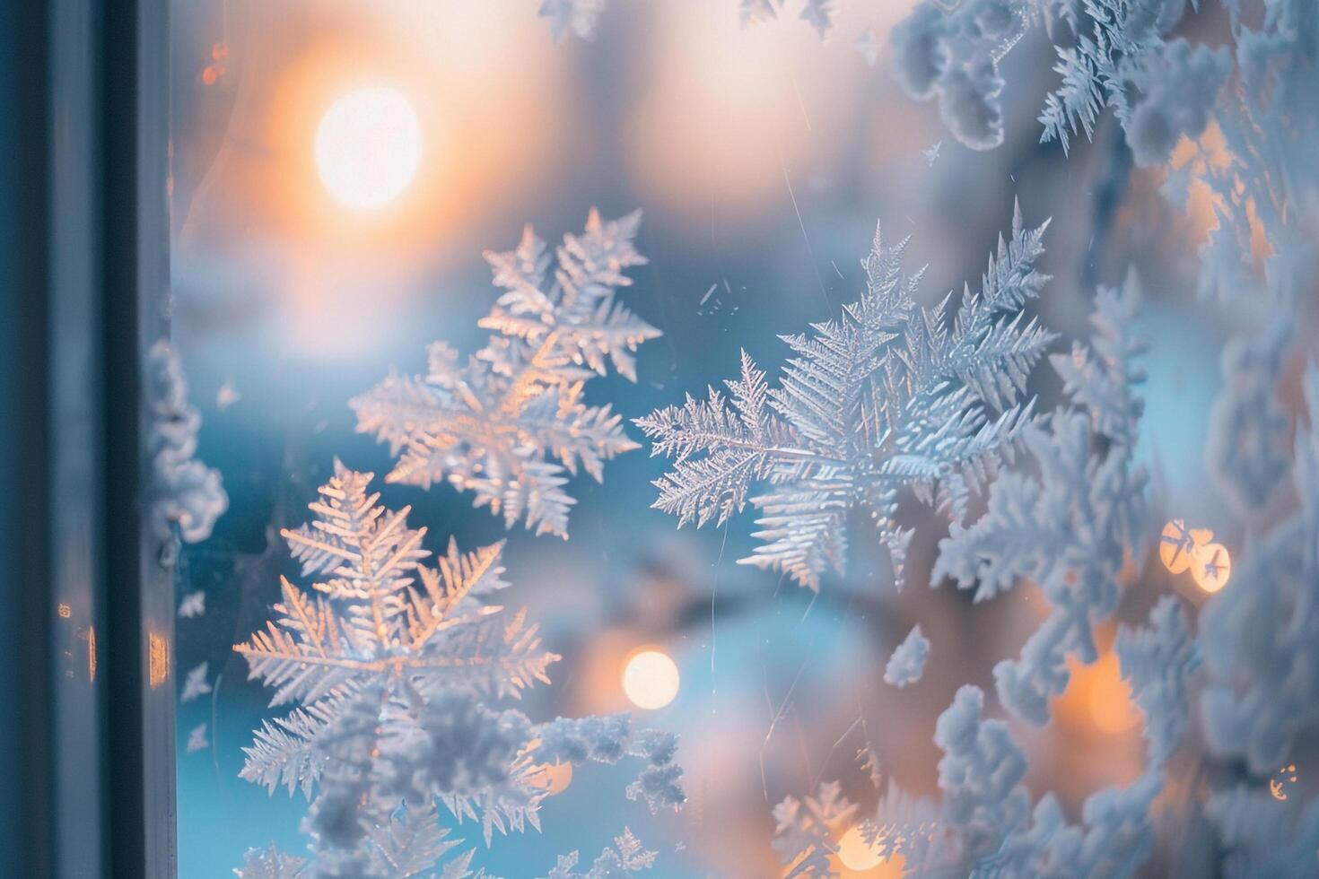 Nature Intricate Frost Patterns on Windowpane Resembling Delicate Lacework  nature background photo