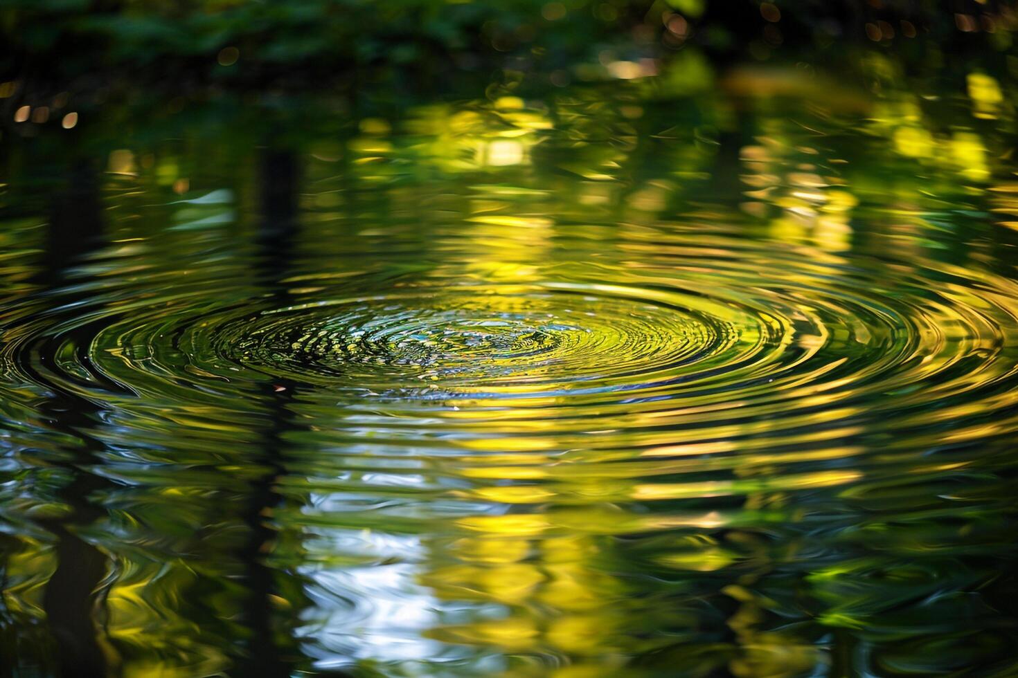 Nature Reflective Ripples on Pond Surface Showcasing Surrounding Trees  nature background photo