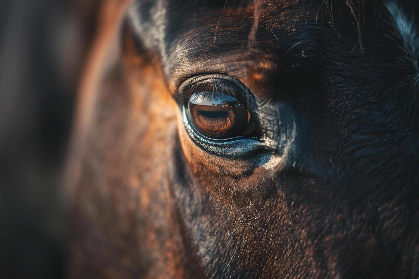Nature Majestic Horse Eye with Gentle Gaze  nature background photo
