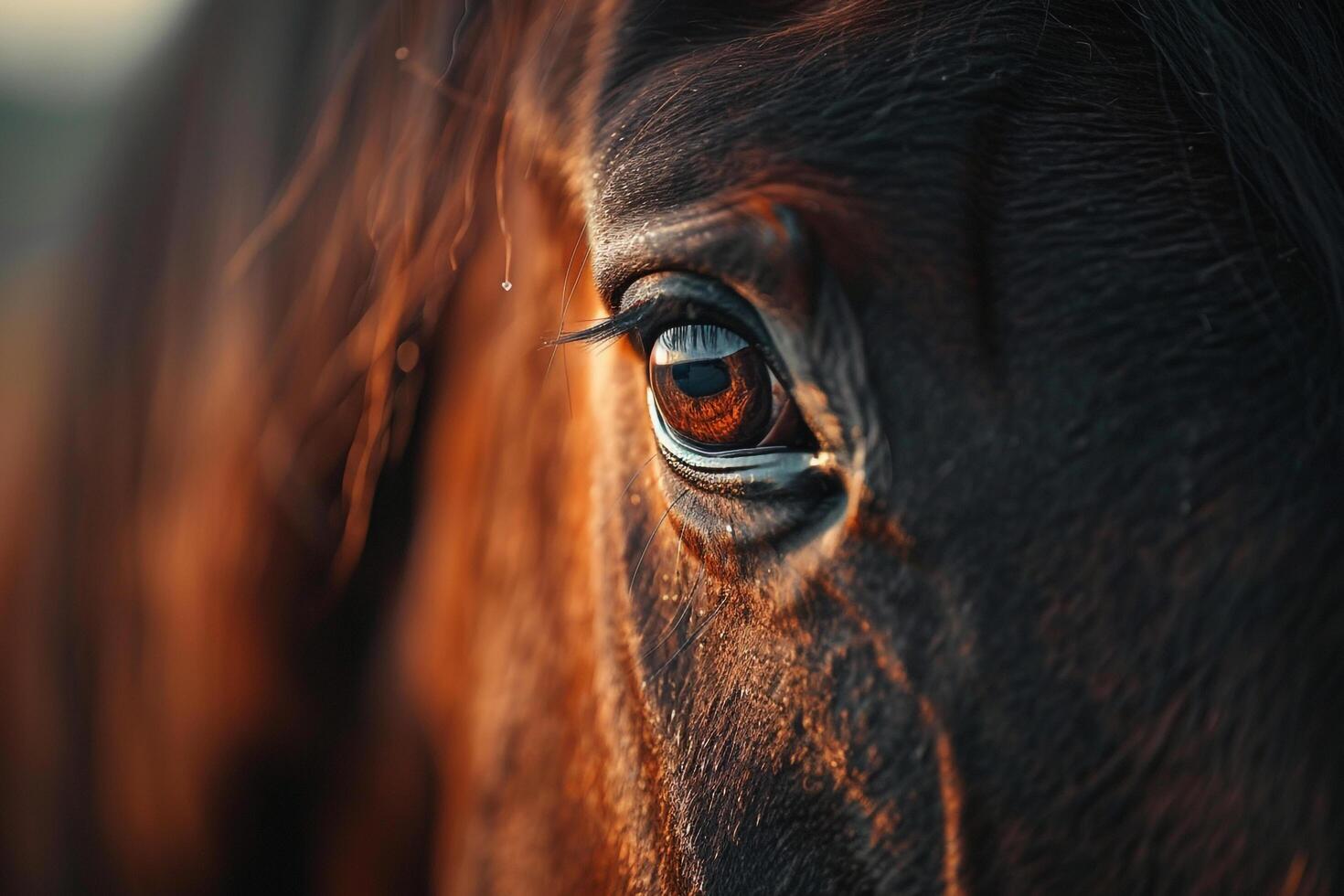 Nature  Horses Eye Showing Gentle Strength and Connection  nature background photo