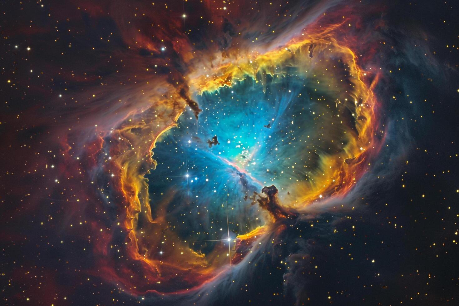 Luminous Planetary Nebula Glowing in Vibrant Colors Showcasing the Birth and Death Cycle of Stars nature background photo
