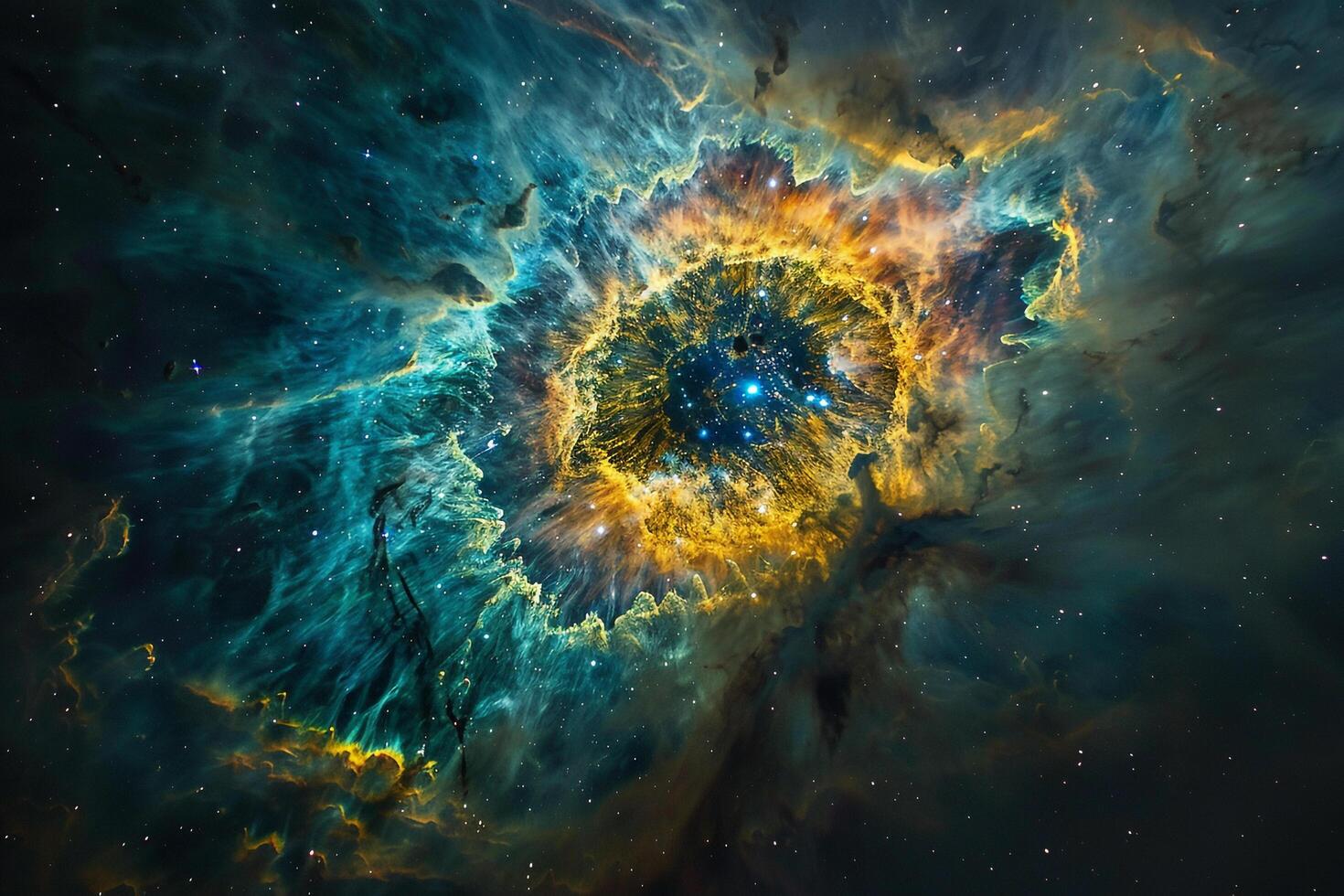 Luminous Planetary Nebula Glowing in Vibrant Colors Showcasing the Birth and Death Cycle of Stars nature background photo