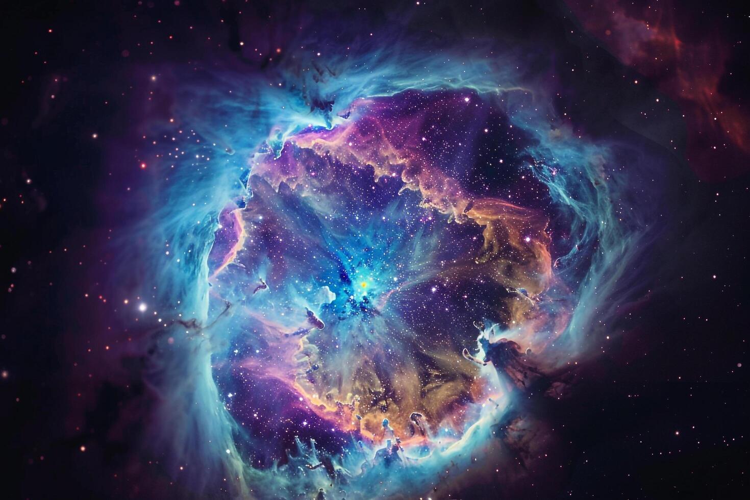 Luminous Planetary Nebula Glowing in Vibrant Colors Showcasing the Birth and Death Cycle of Stars nature background photo
