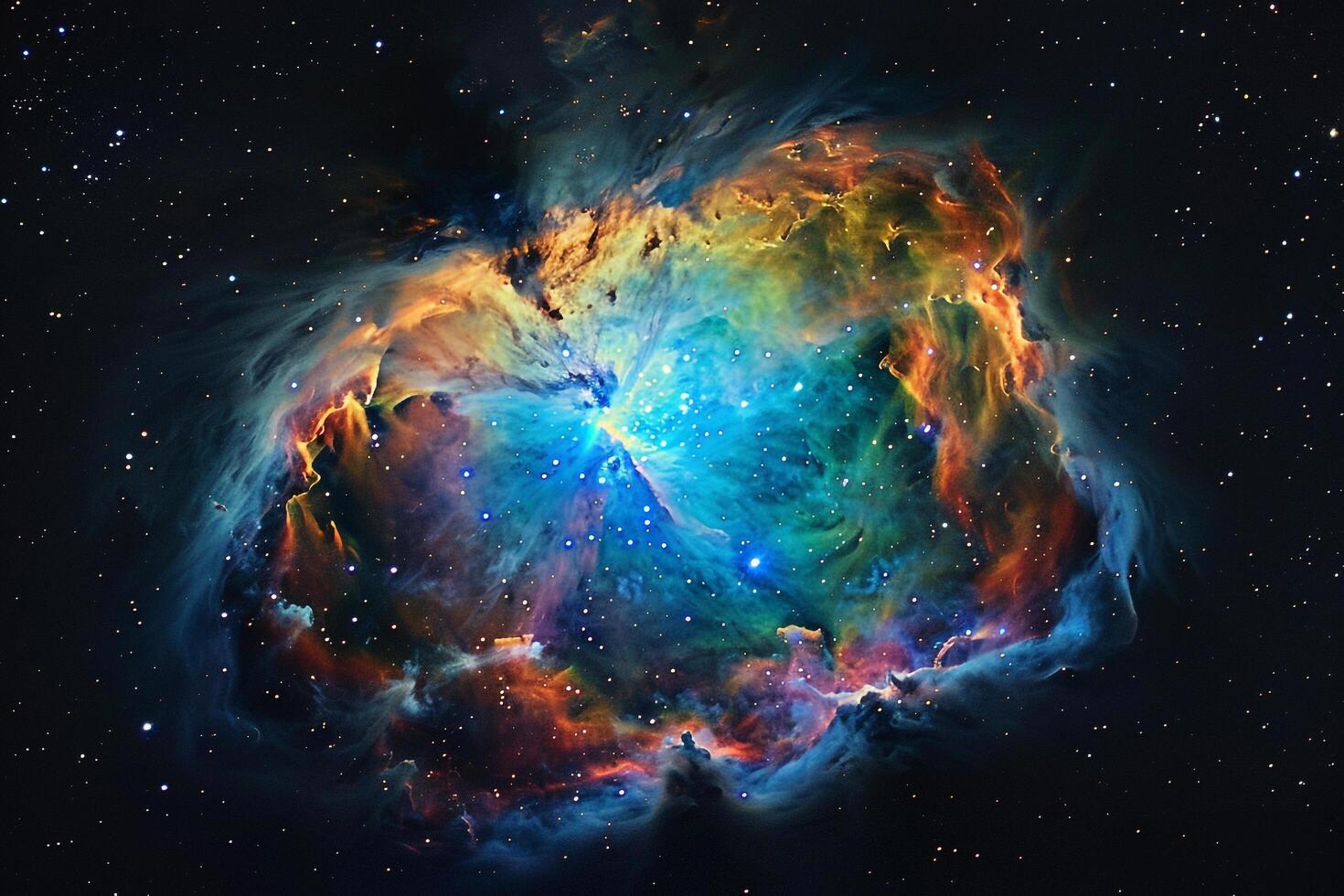 Luminous Planetary Nebula Glowing in Vibrant Colors Showcasing the Birth and Death Cycle of Stars nature background photo