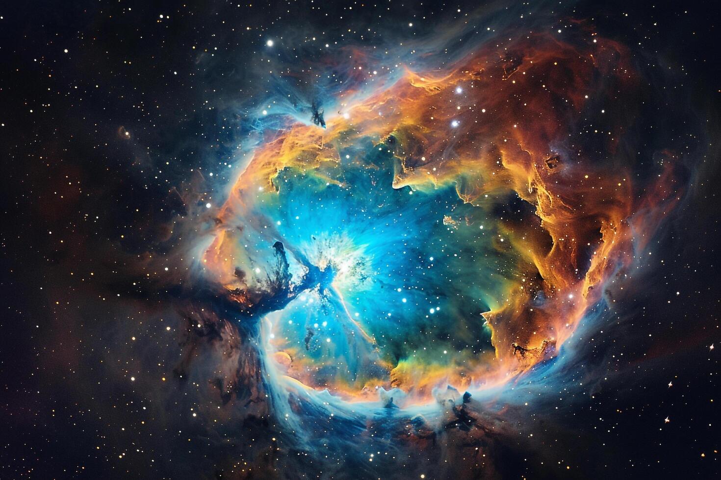 Luminous Planetary Nebula Glowing in Vibrant Colors Showcasing the Birth and Death Cycle of Stars nature background photo