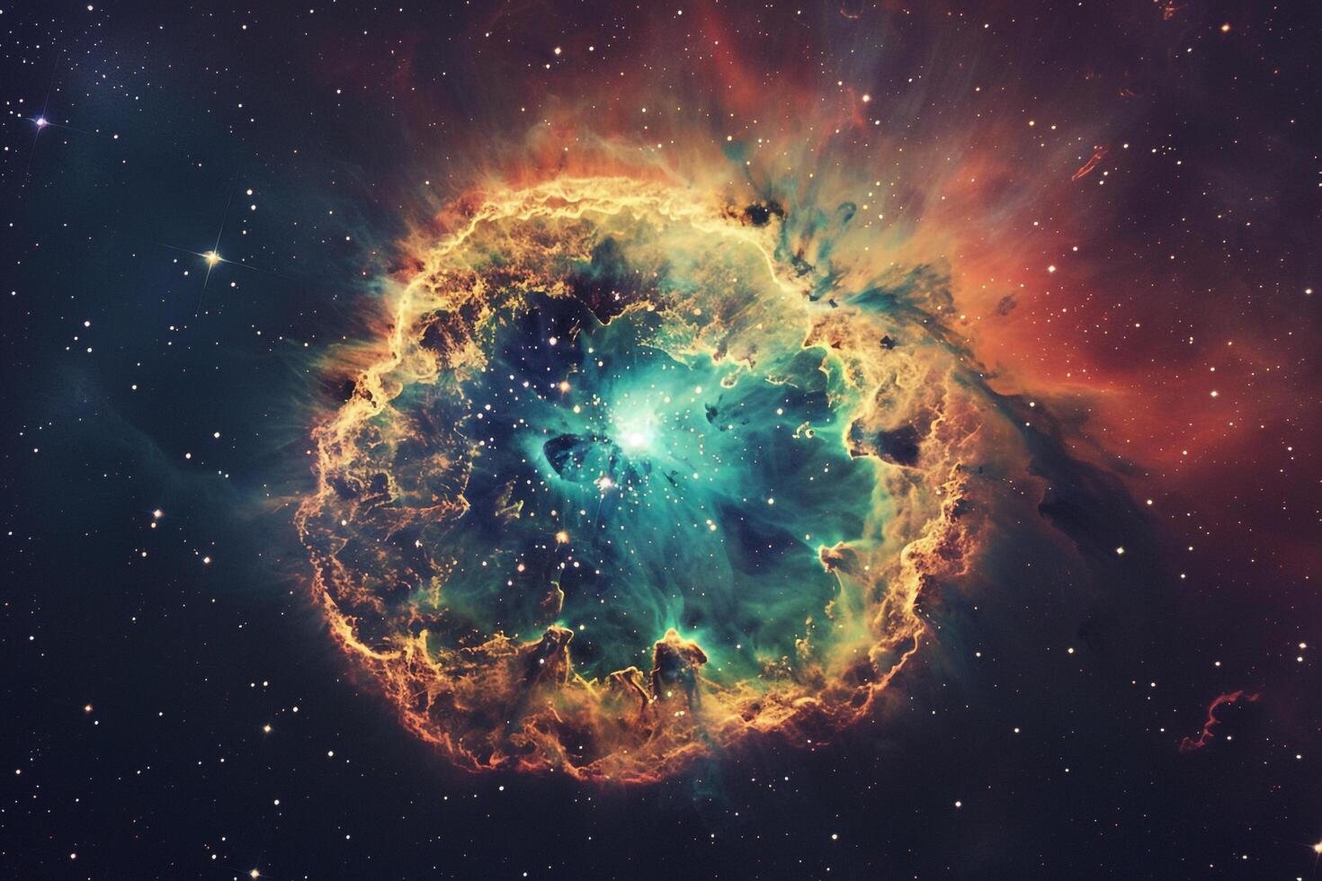 Radiant Planetary Nebula Stunning  of Star Formation and Demise in Deep Space photo
