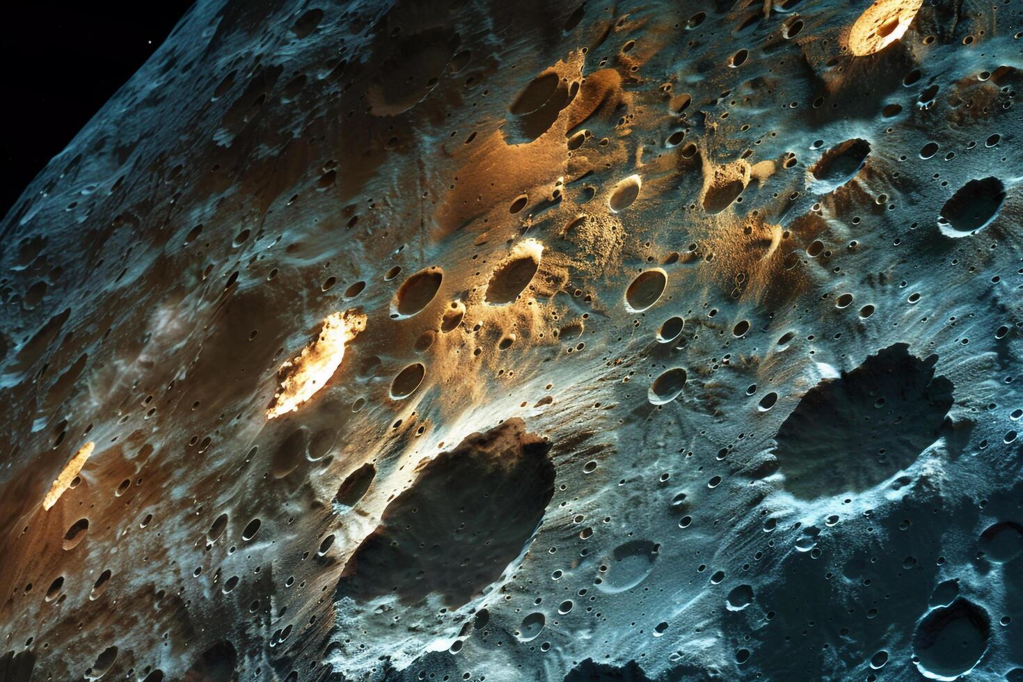 Ceres with Bright Spots and Cratered Surface Largest Asteroid in Belt Background and Nature photo