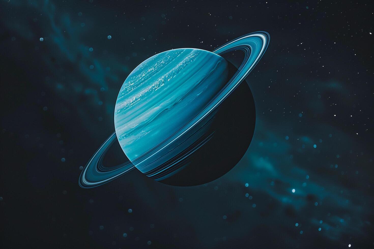 Uranus with Tilted Axis and Faint Ring System Unique Features from Outer Solar System Background and Nature photo