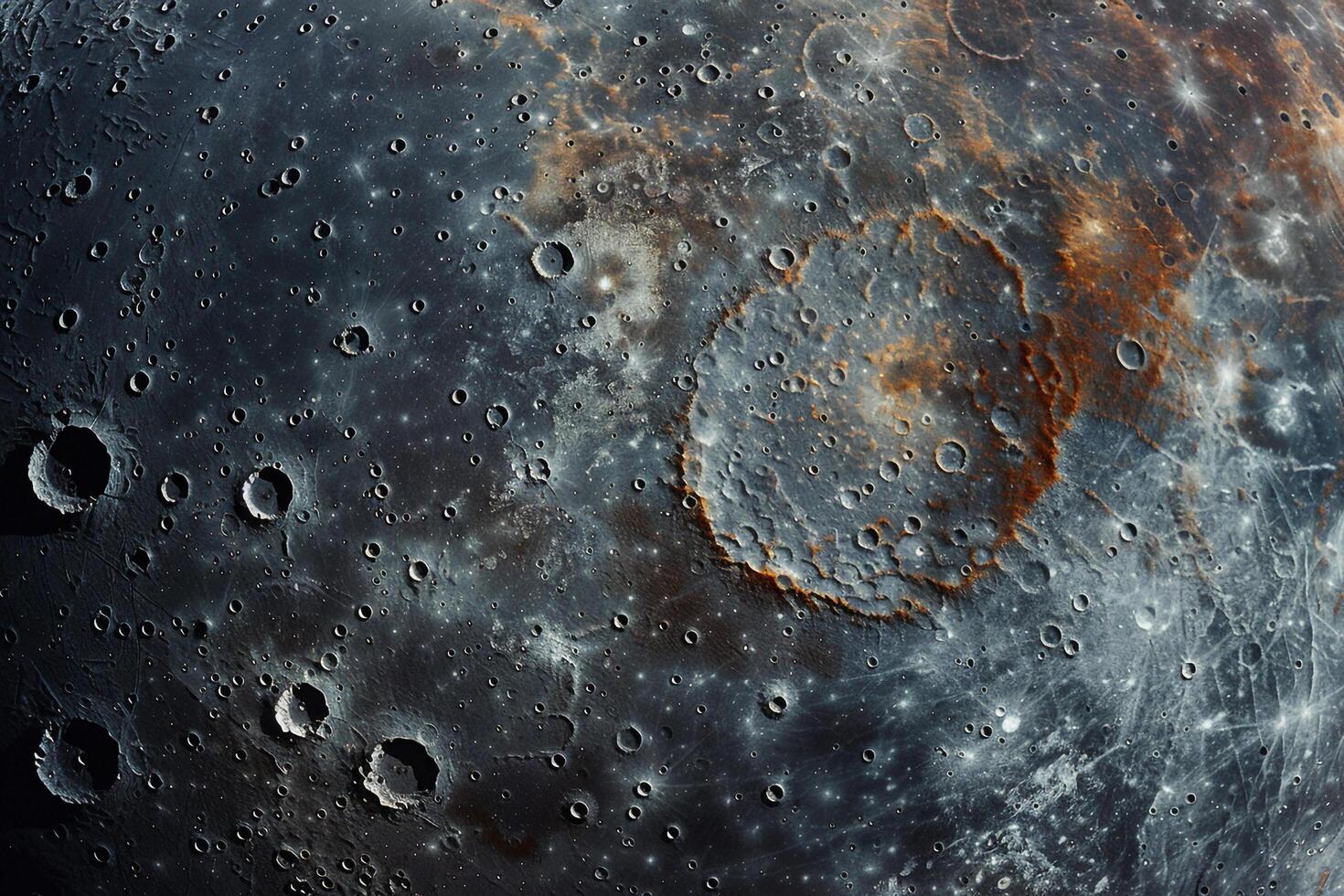 Charon Plutos Largest Moon Reddish Regions and Cratered Surface Background and Nature photo