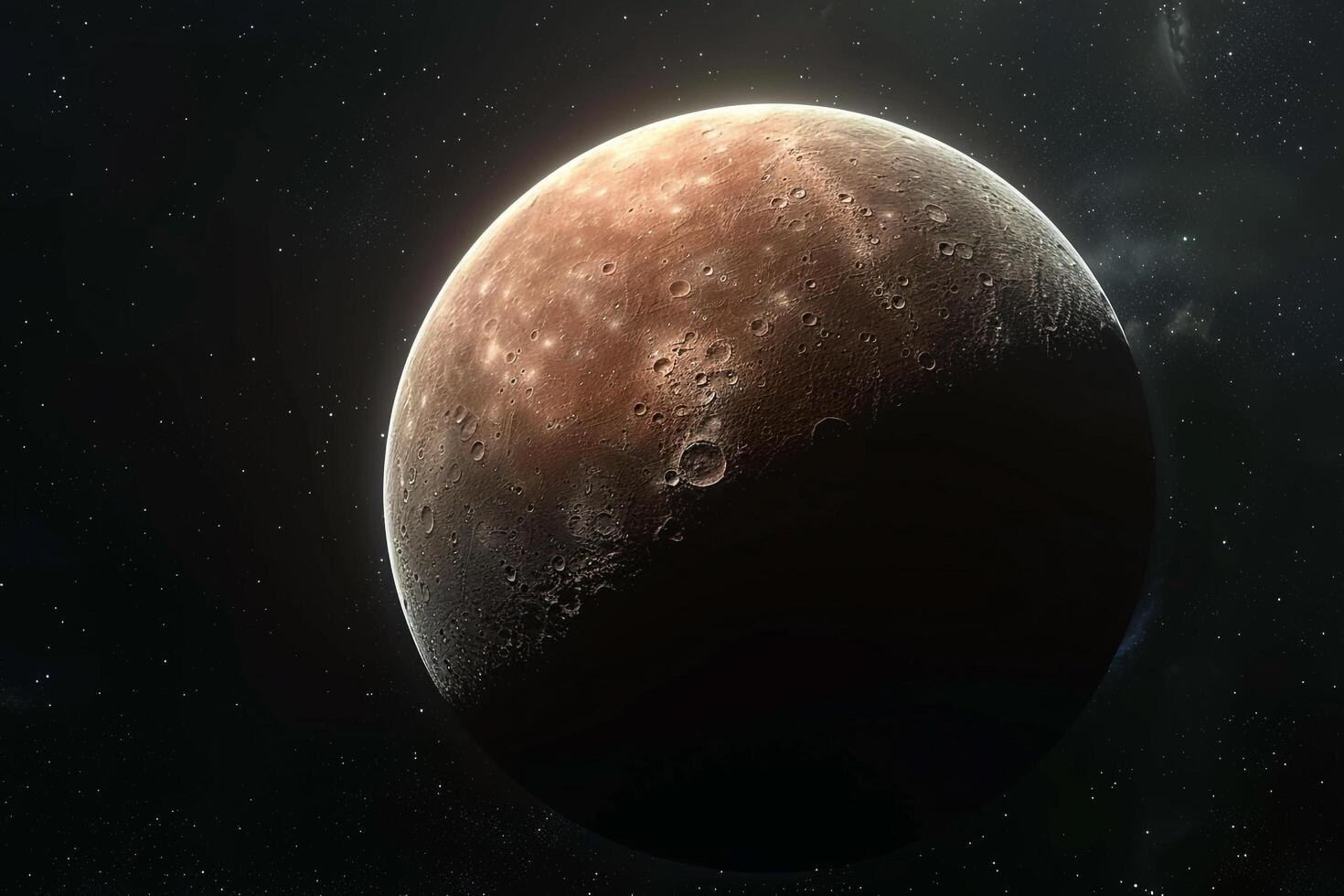 Mystery Makemake Dwarf Planet in the Kuiper Belt with Reddish Hue Background and Nature photo