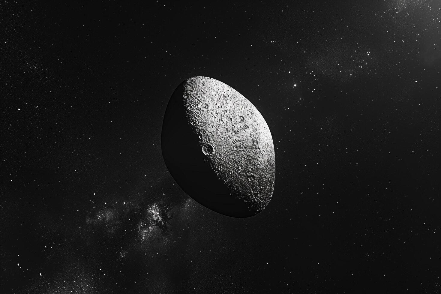 Mystery Haumea Dwarf Planet in the Kuiper Belt with Elongated Shape Background and Nature photo