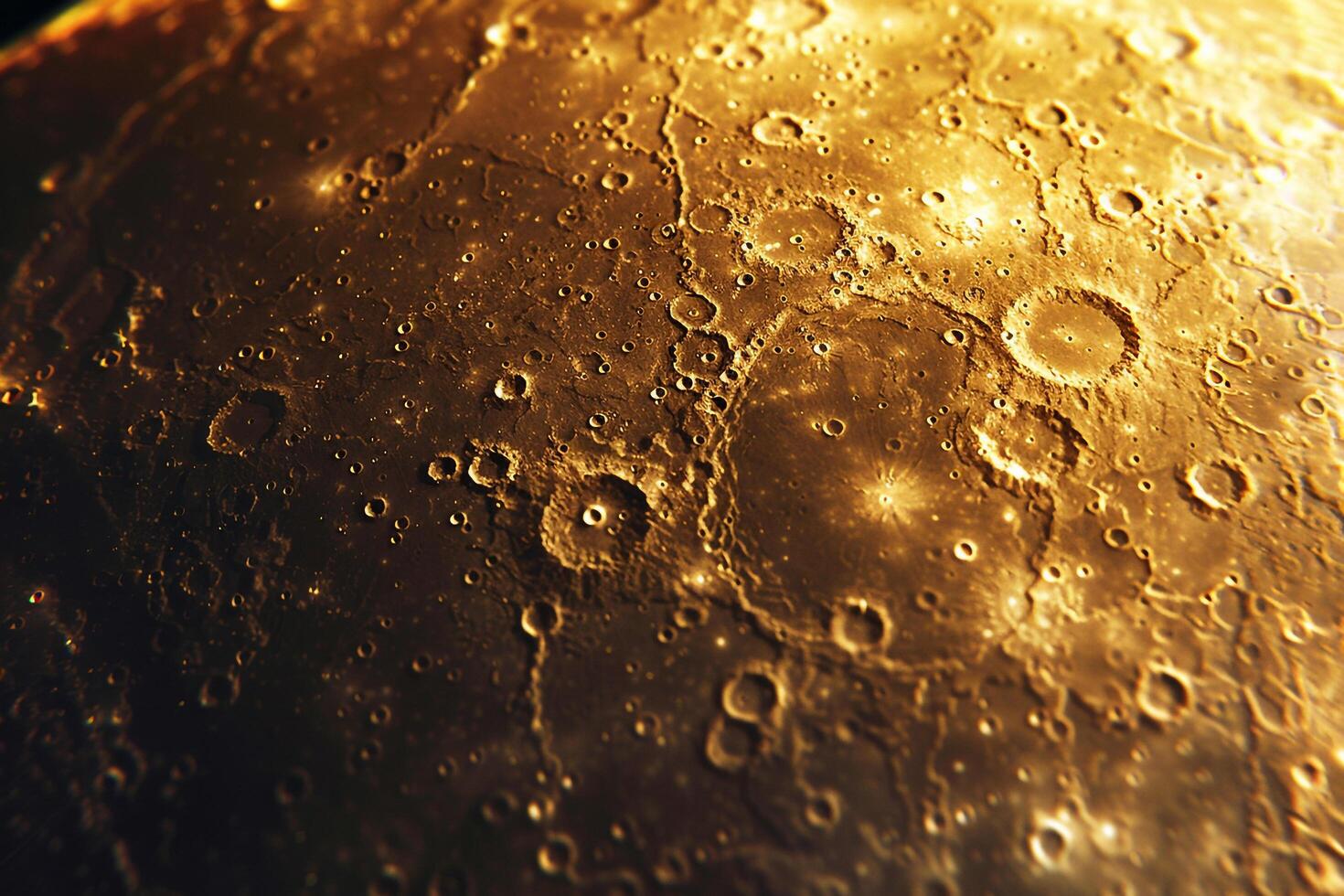 Serenity Mercury at Sunset with Its Cratered Surface Bathed in Golden Light Background and Nature photo