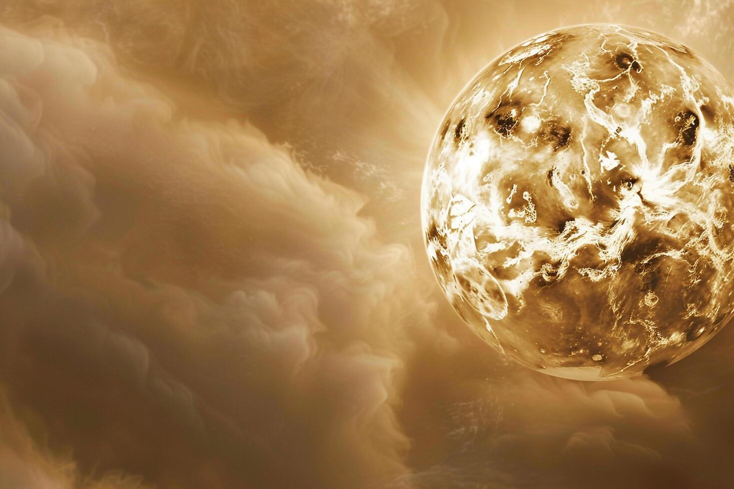 Venus Unveiled Thick Clouds and Volcanic Surface Background and Nature photo