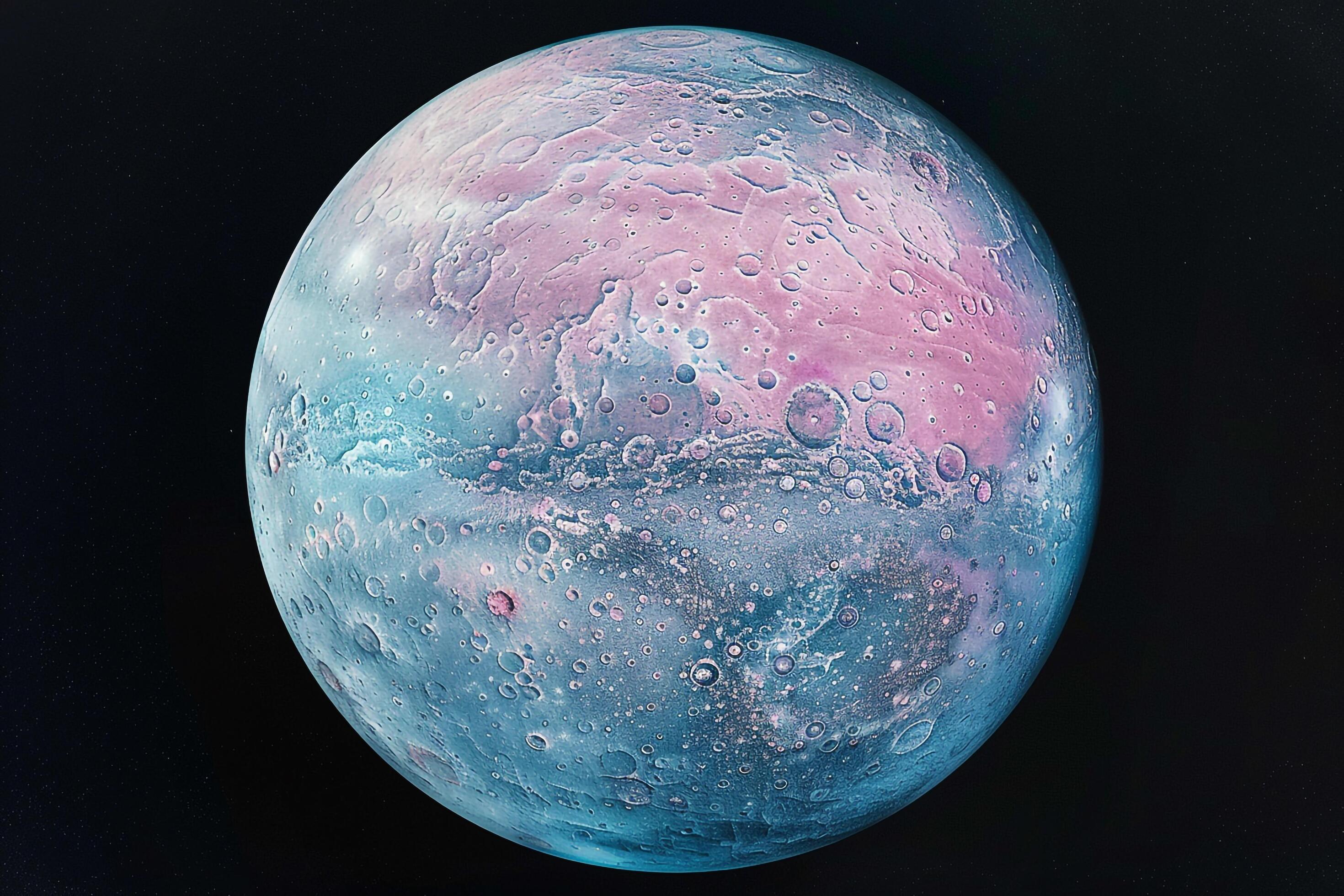 Triton Neptunes Largest Moon with Its Pinkish Hue and Icy Surface Triton Neptunes Largest Moon with Its Pinkish Hue and Icy Surface