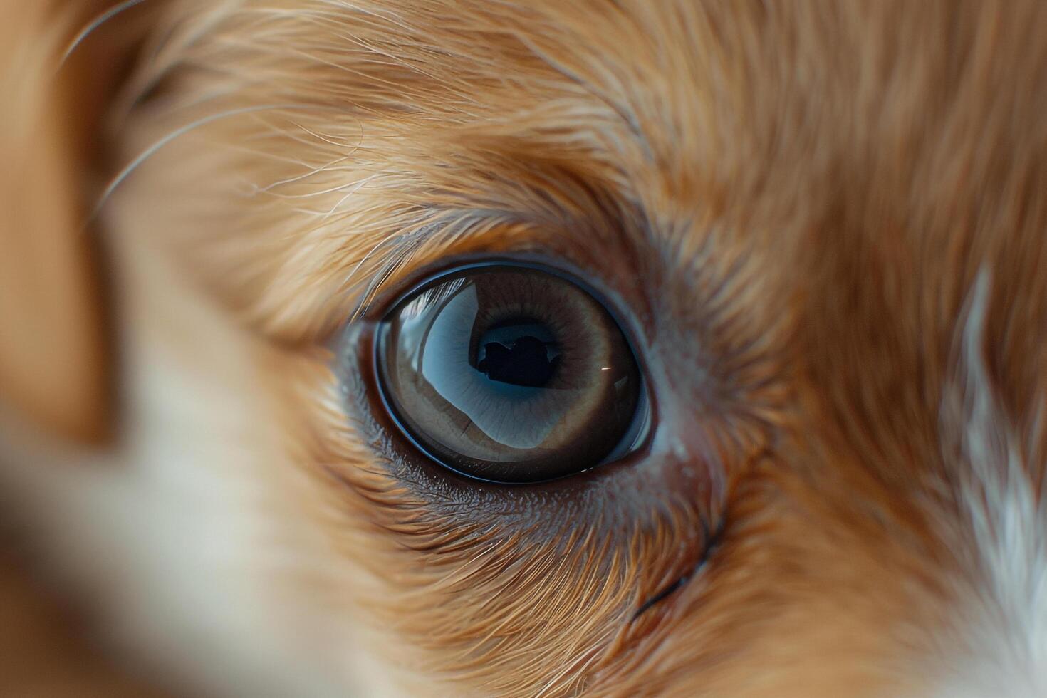 Puppys Eye Capturing Innocence and Curiosity Background and Nature photo